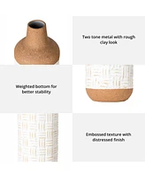 Glitzhome Boho - Farmhouse Decorative Table - Floor Vases, Set of 3