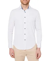 Society of Threads Men's Regular Fit Non-Iron Performance Stretch Solid Button-Down Shirt