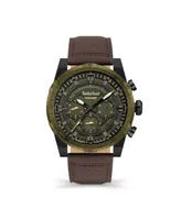 Timberland Men's Fitzwilliam Black Leather Strap Watch 46mm