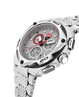 Ducati Corse Men's Motore Chronograph Silver-Tone Stainless Steel Bracelet Watch 49mm
