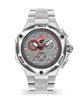 Ducati Corse Men's Motore Chronograph Silver-Tone Stainless Steel Bracelet Watch 49mm