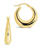 Graduated Tube Hoop Earrings - Gold