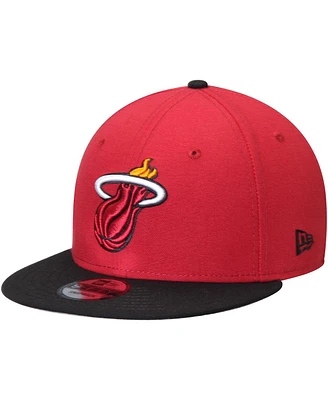 Men's Red and Black Miami Heat 2-Tone 9FIFTY Adjustable Snapback Hat