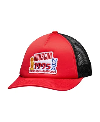 Men's Red Houston Rockets 1995 Nba Finals Champions Hardwood Classics Trucker Snapback Adjustable Hat