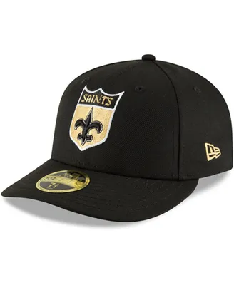 Men's Black New Orleans Saints Omaha Throwback Low Profile 59FIFTY Fitted Hat