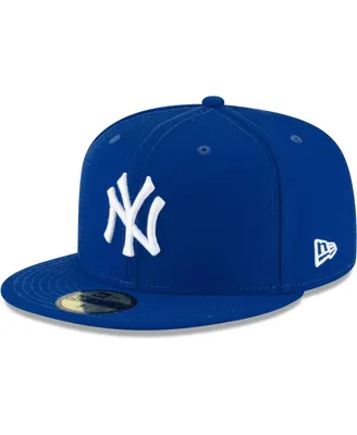 Men's Royal New York Yankees Logo White 59FIFTY Fitted Hat