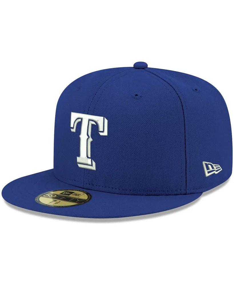 Men's Royal Texas Rangers Logo White 59FIFTY Fitted Hat