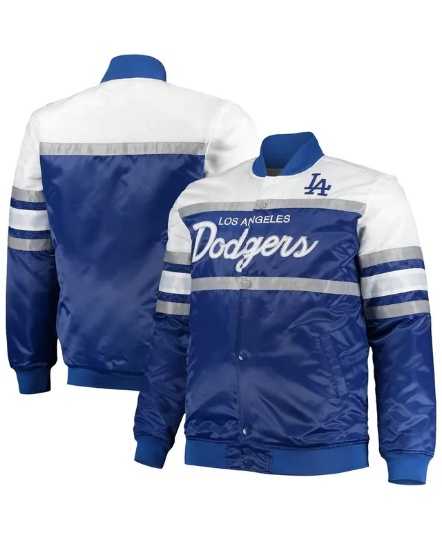 Starter Men's Gray Los Angeles Dodgers Slider Satin Full-Snap Varsity Jacket  - Macy's