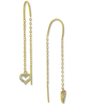 Giani Bernini Cubic Zirconia Heart Threader Earrings, Created for Macy's