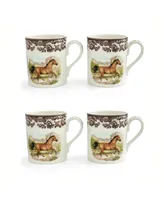 Spode American Quarter Horse Mug, Set of 4