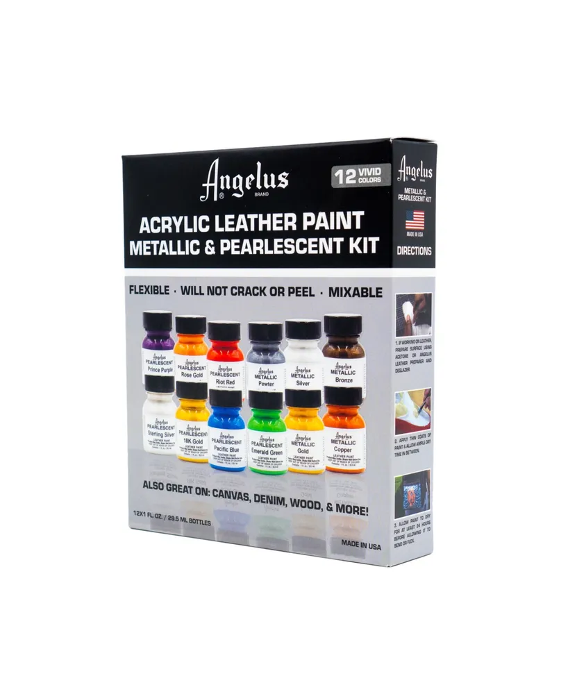 Angelus Metallic Pearlescent Acrylic Leather Paint Kit