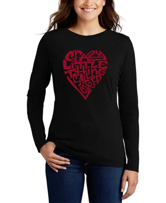 Women's Long Sleeve Word Art Crazy Little Thing Called Love T-shirt