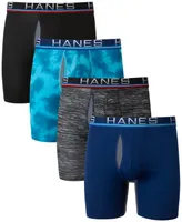 Hanes Men's 4-Pk. Ultimate Sport with X-Temp Total Support Pouch Longer Leg Boxer Briefs