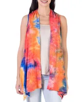 24seven Comfort Apparel Women's Tie Dye Sleeveless Open Front Shrug Vest