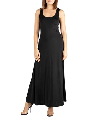 24seven Comfort Apparel Women's Slim Fit A-Line Sleeveless Maxi Dress