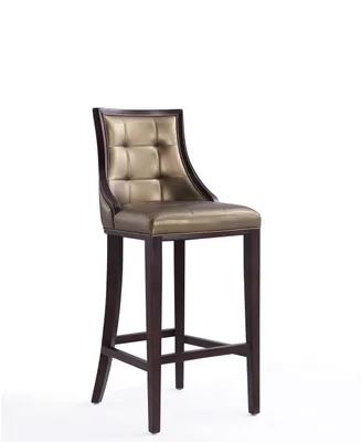Manhattan Comfort Fifth Avenue 19" L Beech Wood Faux Leather Upholstered Barstool