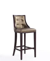 Manhattan Comfort Fifth Avenue 19" L Beech Wood Faux Leather Upholstered Barstool