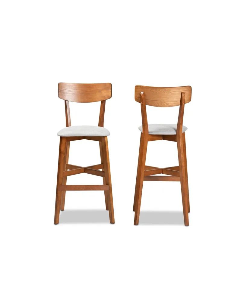 Cameron Modern and Contemporary Transitional Wood Bar Stool Set, 2 Piece