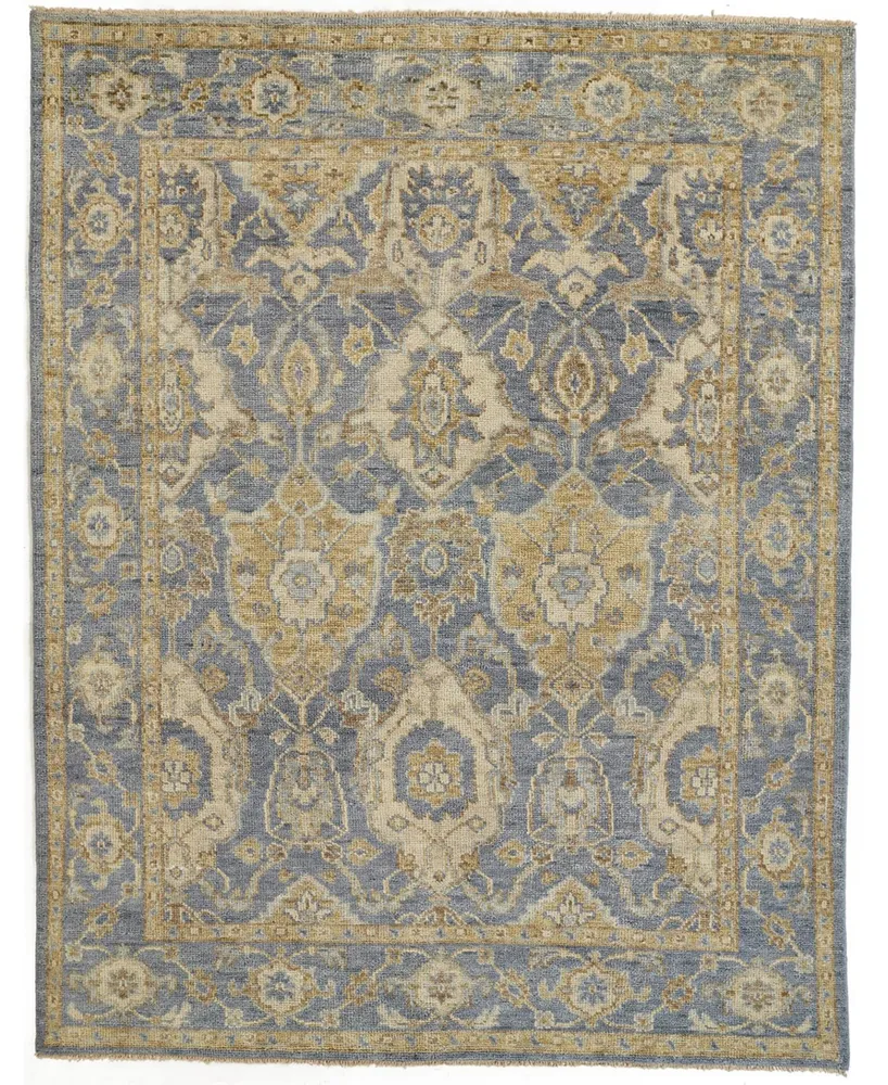 Feizy Carrington R6502 5'6" x 8'6" Area Rug - Blue, Gold