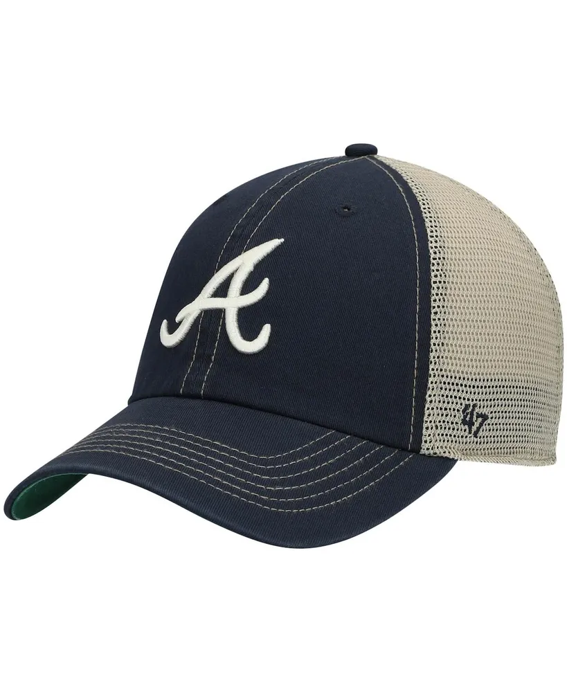 Men's '47 Brand Navy Atlanta Braves Trawler Clean Up Trucker Snapback Hat