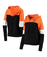 Women's New Era Black San Francisco Giants Colorblock French Terry Full-Zip Hoodie