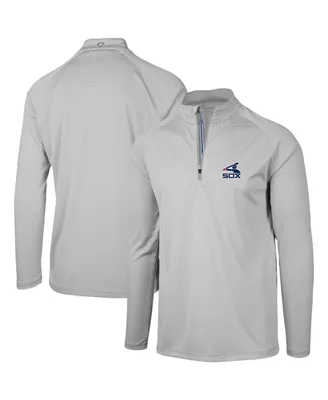 Men's Levelwear Gray Chicago White Sox Orion Historic Logo Raglan Quarter-Zip Jacket