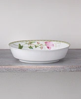 Noritake Poppy Place 32 Oz Oval Vegetable Bowl, 9.75" - White, Pink, Gold