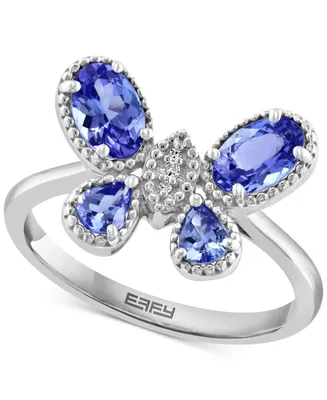Effy Tanzanite Butterfly Statement Ring (1-1/6 ct. t.w.) in Sterling Silver
