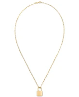 Padlock Paperclip 18" Pendant Necklace in 10k Gold