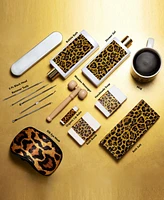 Honey Almond Home Bath Pampering Package for Relaxing Stress Relief, Leopard Print Thank You Birthday Gifts, 15 Piece