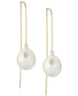Cultured Freshwater Baroque Pearl (12mm) Threader Drop Earrings