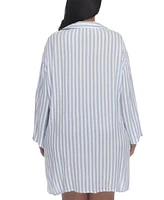 Raviya Plus Striped Tunic Shirt Cover-Up