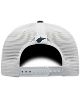 Men's Top of the World Navy, White West Virginia Mountaineers Trucker Snapback Hat