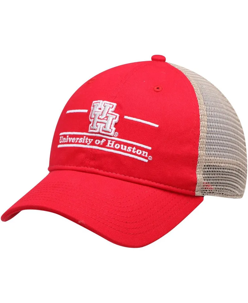 Men's The Game Red Houston Cougars Split Bar Trucker Adjustable Hat