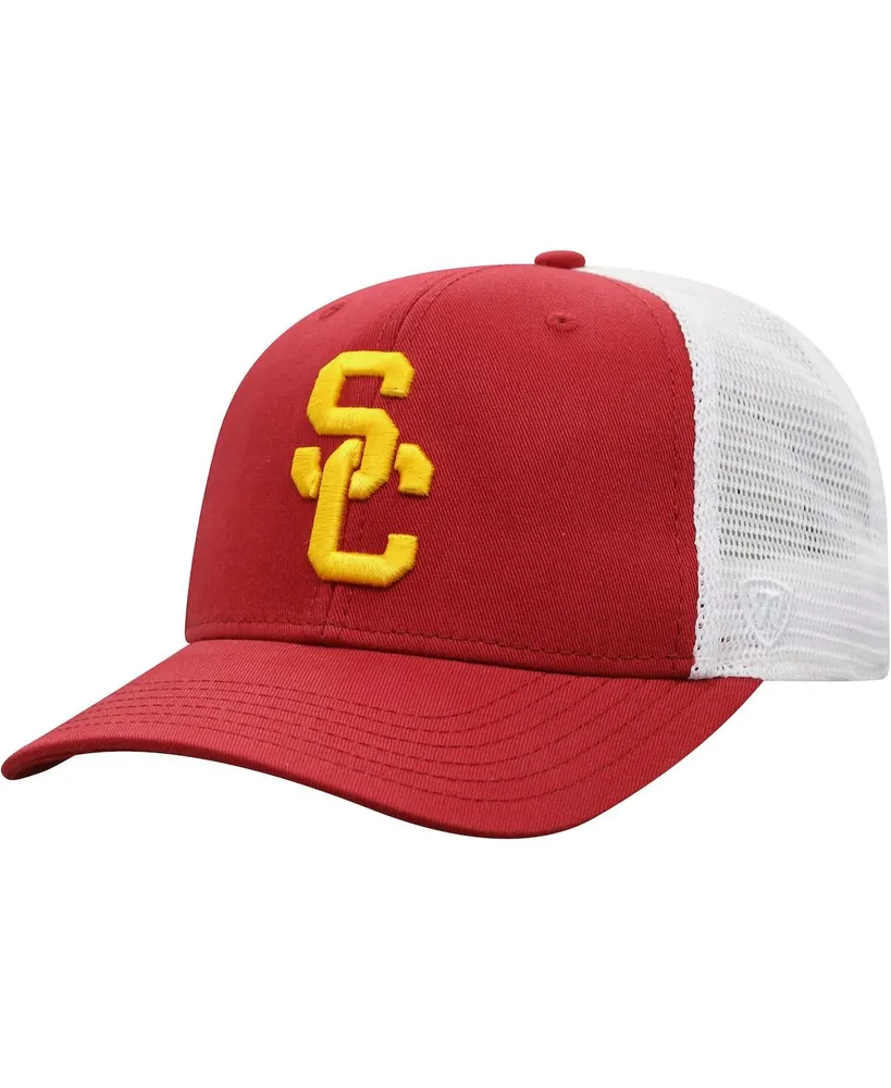 Men's Top of the World Cardinal, White Usc Trojans Trucker Snapback Hat