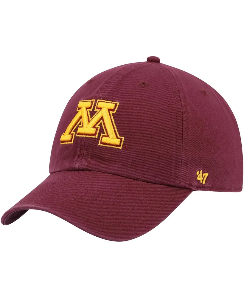 Men's '47 Maroon Minnesota Golden Gophers Wordmark Clean Up Adjustable Hat