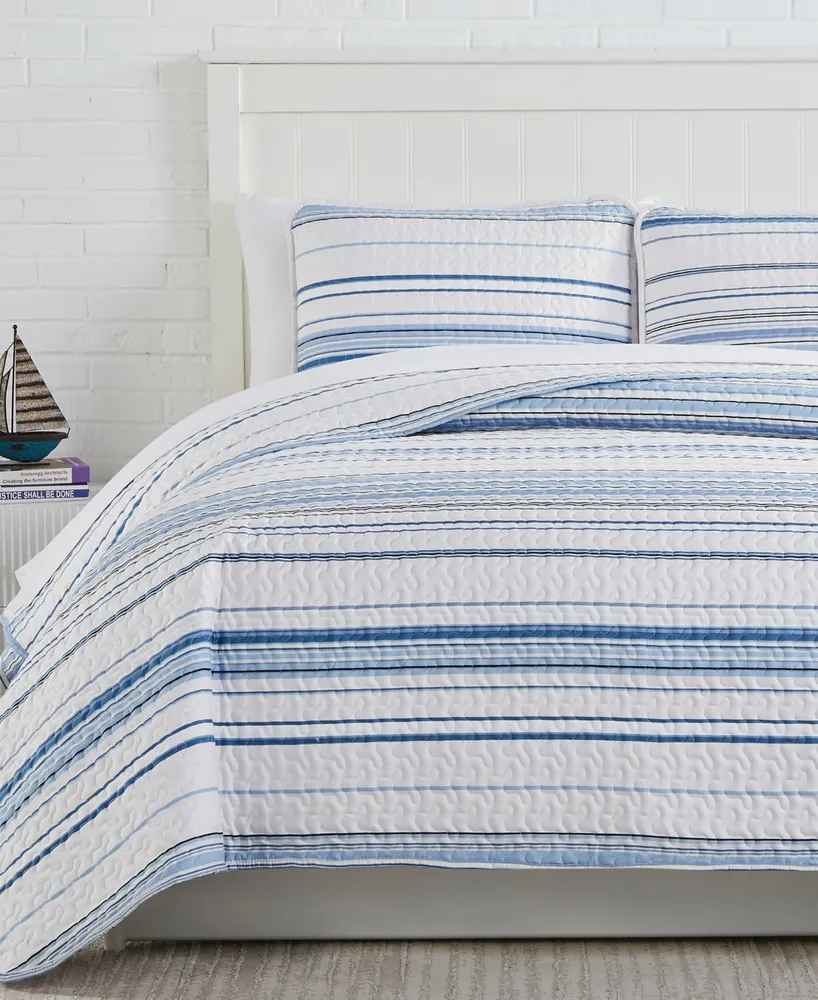 Southshore Stripe 3-Pc. Quilt Set, King/California King