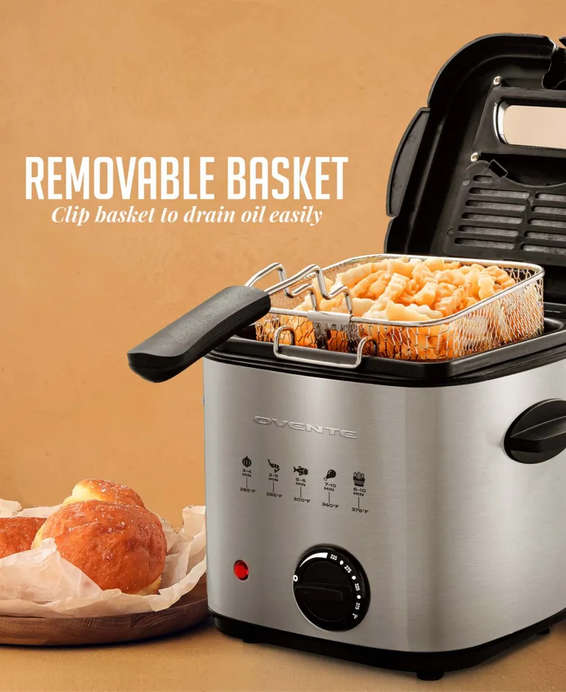 Ovente Electric Deep Fryer with Removable Basket - Silver