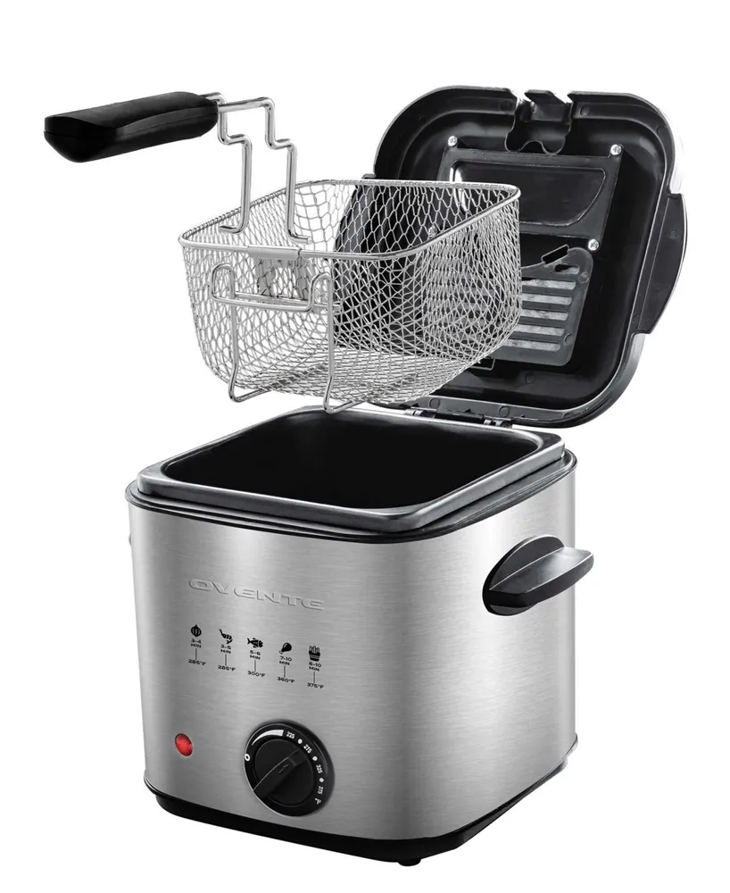 Ovente Electric Deep Fryer with Removable Basket - Silver