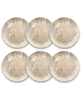 TarHong Melamine Faux Real Desert Wood Salad Plates, Set of 6