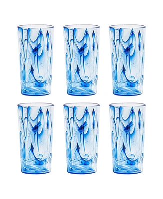 TarHong Aegean Swirl Jumbo Premium Acrylic Glasses, Set of 6
