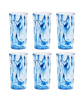 TarHong Aegean Swirl Jumbo Premium Acrylic Glasses, Set of 6
