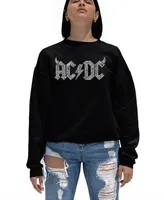 Women's Crewneck Word Art Acdc Song Titles Sweatshirt Top