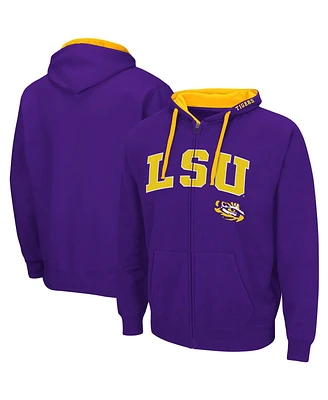 Men's Colosseum Purple Lsu Tigers Big and Tall Full-Zip Hoodie