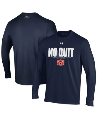 Men's Under Armour Navy Auburn Tigers Shooter Performance Long Sleeve T-shirt