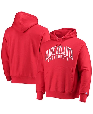 Men's Champion Red Clark Atlanta University Panthers Tall Arch Pullover Hoodie