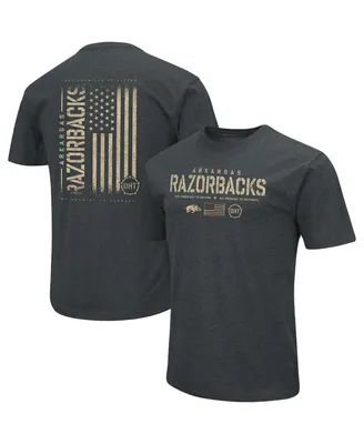 Men's Colosseum Heathered Black Arkansas Razorbacks Oht Military-Inspired Appreciation Flag 2.0 T-shirt