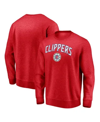 Men's Fanatics Red La Clippers Game Time Arch Pullover Sweatshirt