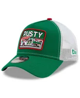 Men's New Era Green, White Rusty Wallace Legends 9Forty A-Frame Adjustable Trucker Hat