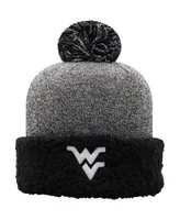 Women's Top of The World Black West Virginia Mountaineers Snug Cuffed Knit Hat with Pom